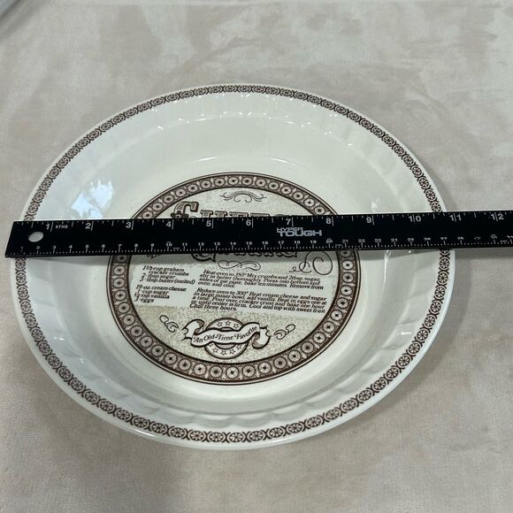 Royal China Jeannette Cheesecake Ceramic Pie Dish Creamy Dreamy Directions - Picture 7 of 12